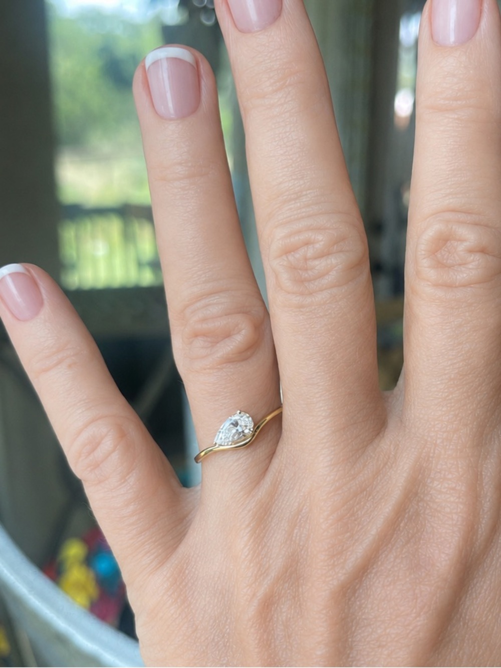 💎 0.75 CT Pear Lab-Grown Diamond Ring D Color VVS2 | 14K Yellow Gold | Size 8.5